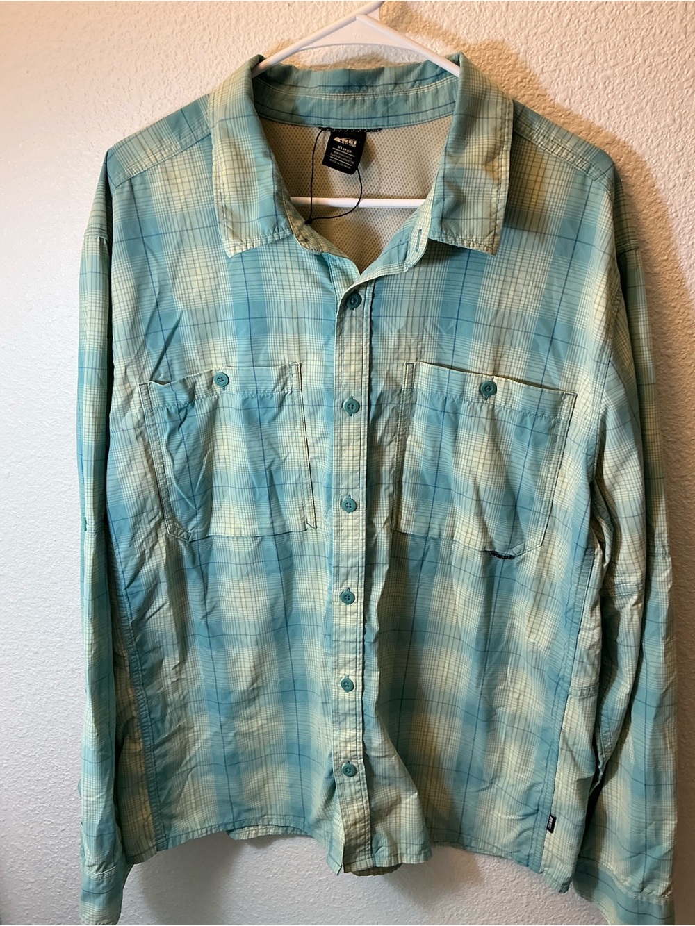 REI Co-op Plaid Fishing Hiking Shirt Men’s XL Outdoor Vent Utility Button Up
